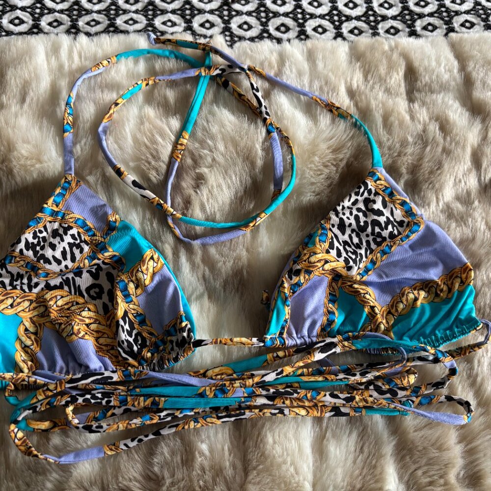 Inamorata  Las Olas Top in Lavender Leopard Link, Medium - Picture 2 of 4